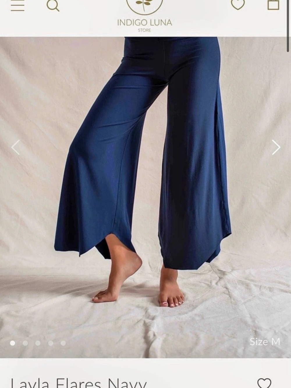 NWT Indigo Luna Layla Flares Navy Wide Leg Pants Blue Medium